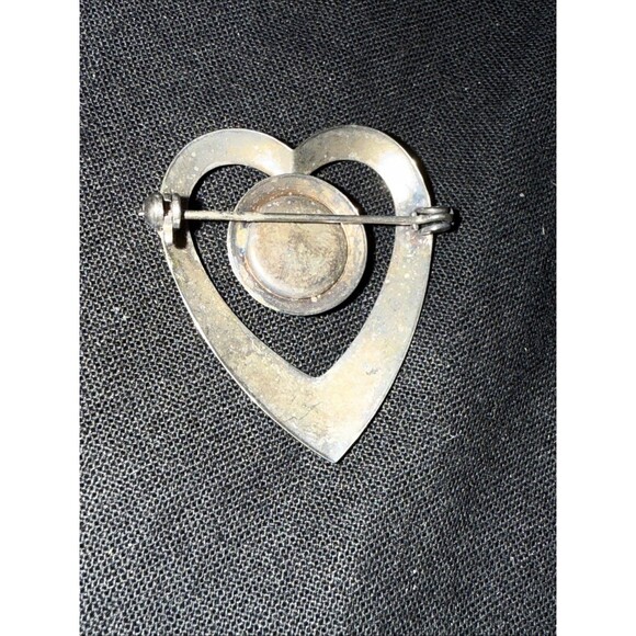 Lot of 3 Heart Brooch Pins – Vintage Style Gold & Silver Tone Rhinestone Red - Picture 11 of 11